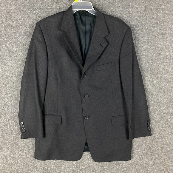 Vintage Perry Ellis‎ Portfolio Blazer Suit Men's Size 46 32" Long Charcoal Gray - Picture 1 of 9